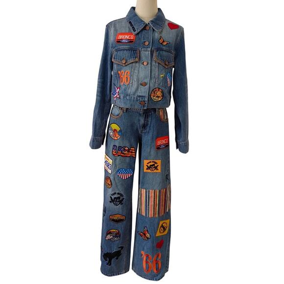 Alice + Olivia X BRONCO JEFF DENIM JACKET S - Picture 6 of 14